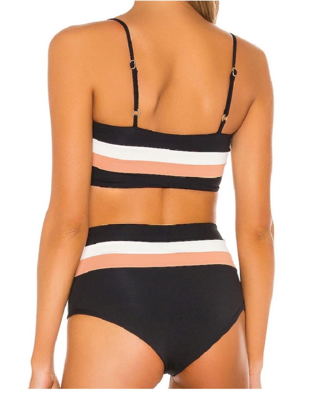 L*Space Rebel Stripe Color Block Bikini Size M/L - Picture 2 of 9